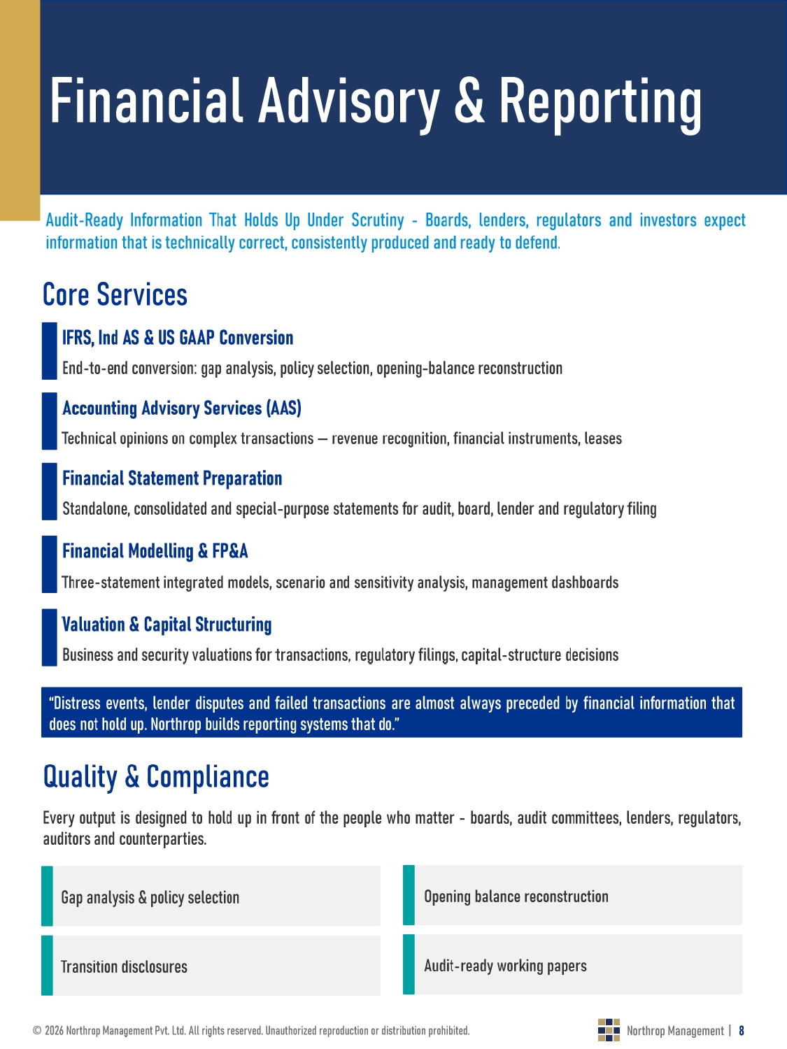 Northrop Management Corporate Profile Slide 8